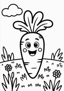 Carrots Coloring Page For Kids 3