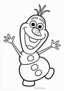 Cheerful Olaf Coloring Sheet 1