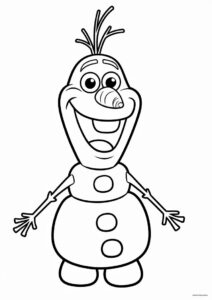 Cheerful Olaf Coloring Sheet 2