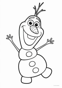 Cheerful Olaf Coloring Sheet 3