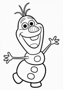 Cheerful Olaf Coloring Sheet 4