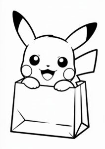 Chibi Pikachu In A Bag Coloring In 1