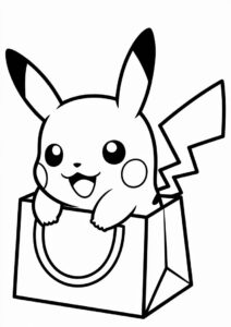 Chibi Pikachu In A Bag Coloring In 2