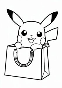Chibi Pikachu In A Bag Coloring In 3
