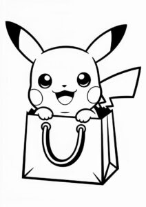 Chibi Pikachu In A Bag Coloring In 4