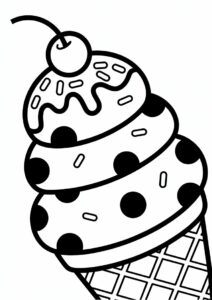 Choc Chip Ice Cream Coloring Page Bar For Preschoolers 2
