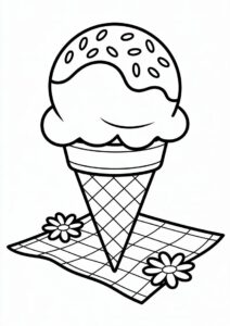 Choc Chip Ice Cream Coloring Page Bar For Preschoolers 4