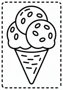 Choc Chip Ice Cream Coloring Page Bar For Preschoolers 5