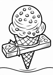 Choc Chip Ice Cream Coloring Page Bar For Preschoolers 6