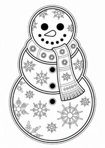 Coloring Page OF a Snowman Mandala 2
