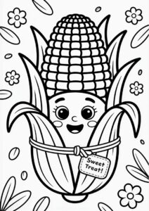 Coloring Page Of Corn On The Cob 2