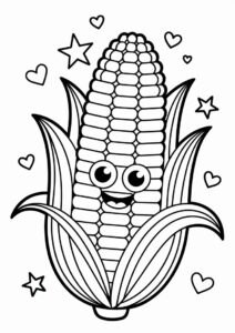 Coloring Page Of Corn On The Cob 3