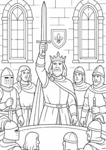 Coloring Page Of King Arthur And Knights Of The Round Table 1