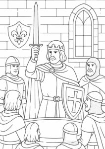 Coloring Page Of King Arthur And Knights Of The Round Table 2