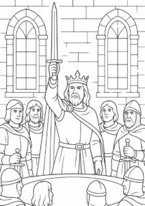 Coloring Page Of King Arthur And Knights Of The Round Table 3