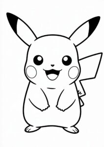Coloring Sheet Of Cute Pikachu With Arms 4
