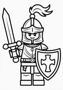 Coloring Sheet Of Lego Knight For Kids 1