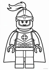Coloring Sheet Of Lego Knight For Kids 2