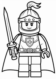 Coloring Sheet Of Lego Knight For Kids 3