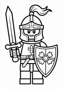 Coloring Sheet Of Lego Knight For Kids 4