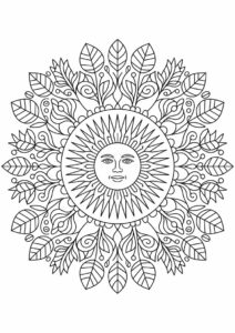 Complex Sun And Flower Mandala Coloring Sheet 1