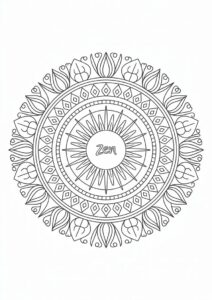 Complex Sun And Flower Mandala Coloring Sheet 3