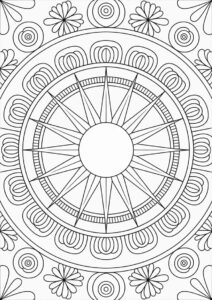 Complex Sun And Flower Mandala Coloring Sheet 4