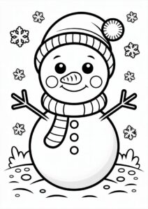 Cute Baby Snowman Coloring Page 1