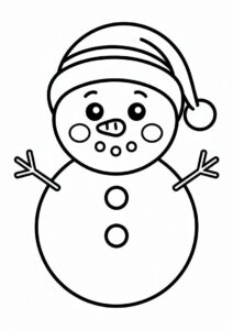 Cute Baby Snowman Coloring Page 2