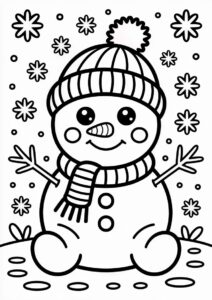Cute Baby Snowman Coloring Page 3