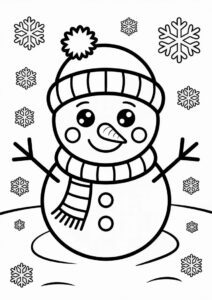 Cute Baby Snowman Coloring Page 4
