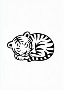 Cute Baby Tiger Sleeping In A Ball 1