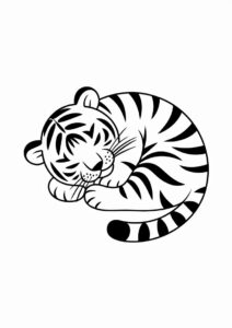 Cute Baby Tiger Sleeping In A Ball 2