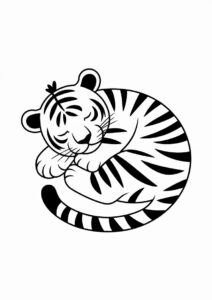 Cute Baby Tiger Sleeping In A Ball 3