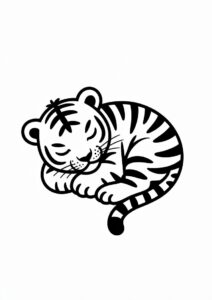 Cute Baby Tiger Sleeping In A Ball 4