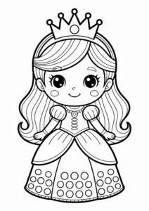 Cute Chibi Princess Coloring Page For Preschoolers 2