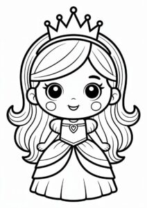 Cute Chibi Princess Coloring Page For Preschoolers 5