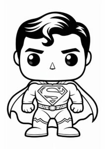 Cute Funko Pop Superman Coloring For Kids 1