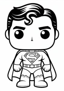Cute Funko Pop Superman Coloring For Kids 2