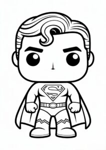 Cute Funko Pop Superman Coloring For Kids 3