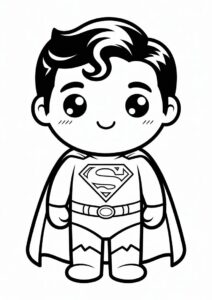 Cute Kawaii Superman Coloring 1
