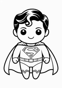 Cute Kawaii Superman Coloring 3