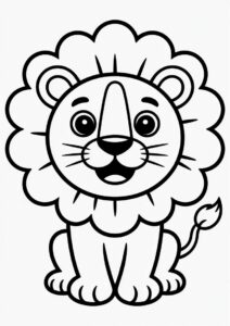 Cute Lion Coloring Page For Preschoolers 1