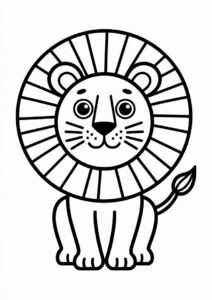 Cute Lion Coloring Page For Preschoolers 2