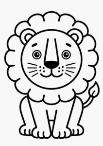 Cute Lion Coloring Page For Preschoolers 3