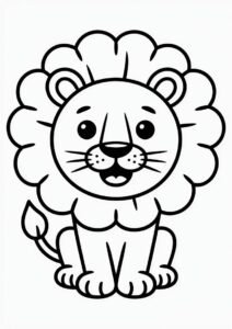 Cute Lion Coloring Page For Preschoolers 4