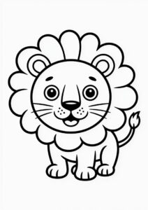Cute Lion Coloring Page For Preschoolers 5