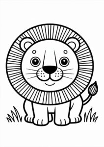 Cute Lion Coloring Page For Preschoolers 6