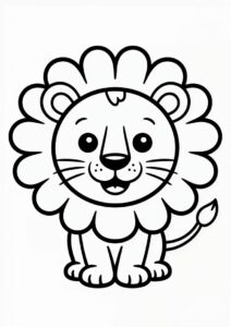 Cute Lion Coloring Page For Preschoolers 8
