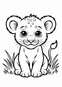 Cute Lion Cub To Color 1